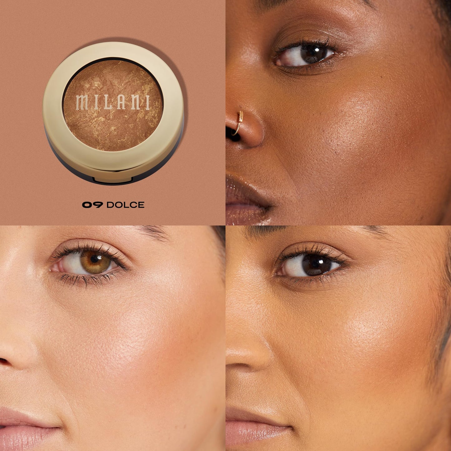 Milani Baked Bronzer Dolce swatched on skin