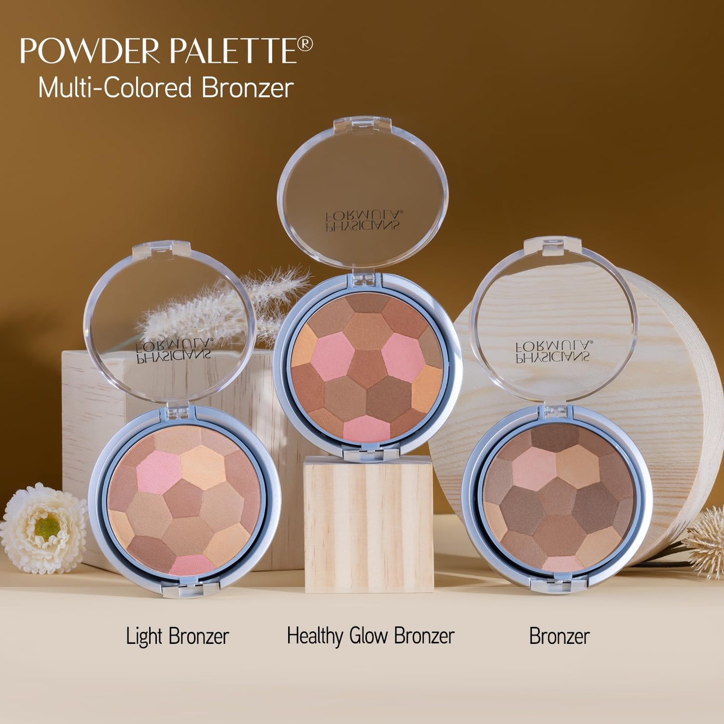Back packaging label of the Physicians Formula hypoallergenic corrective face powder showing ingredients.
