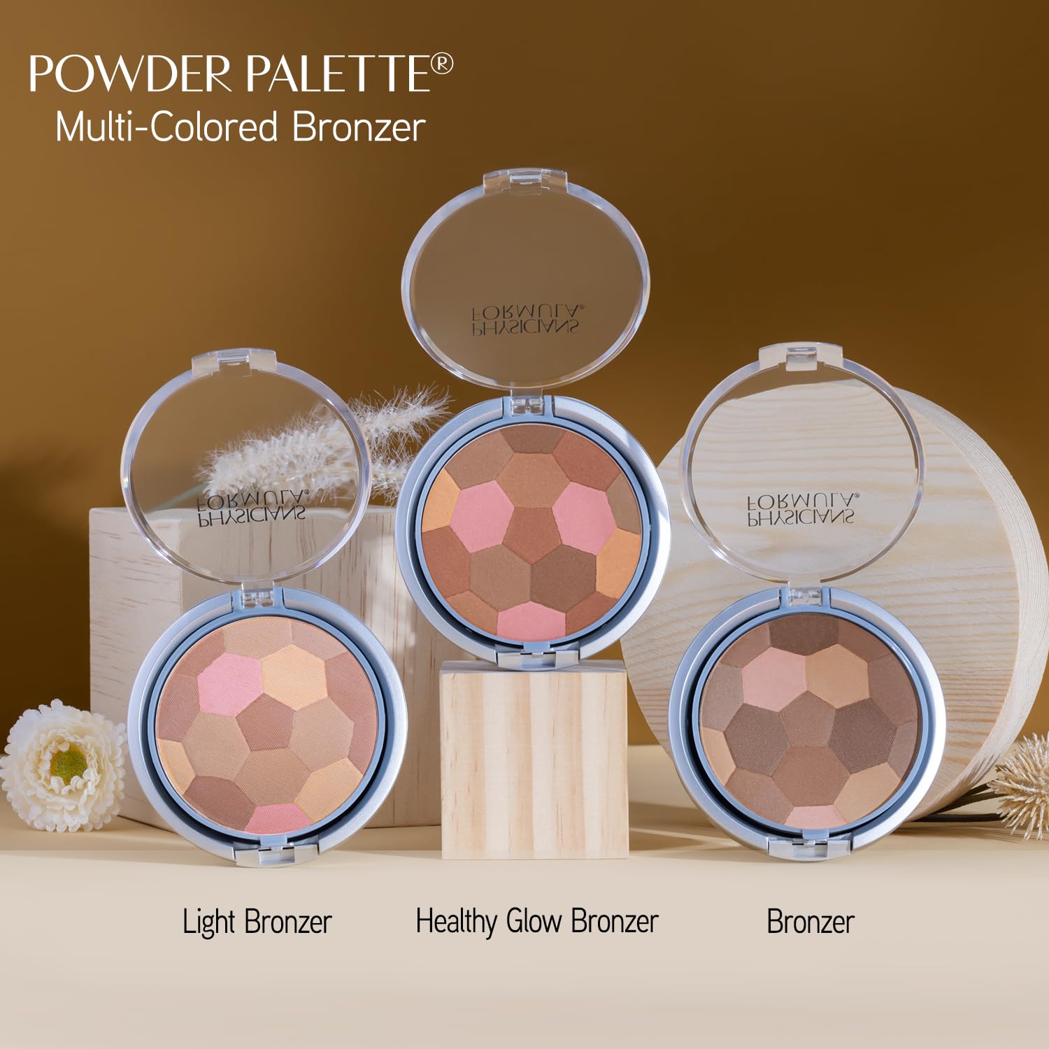Back packaging label of the Physicians Formula hypoallergenic corrective face powder showing ingredients.
