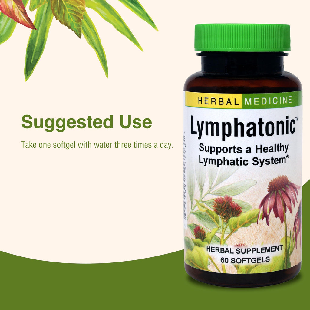 Authentic USA imported Herbs Etc. Lymphatonic softgels bottle