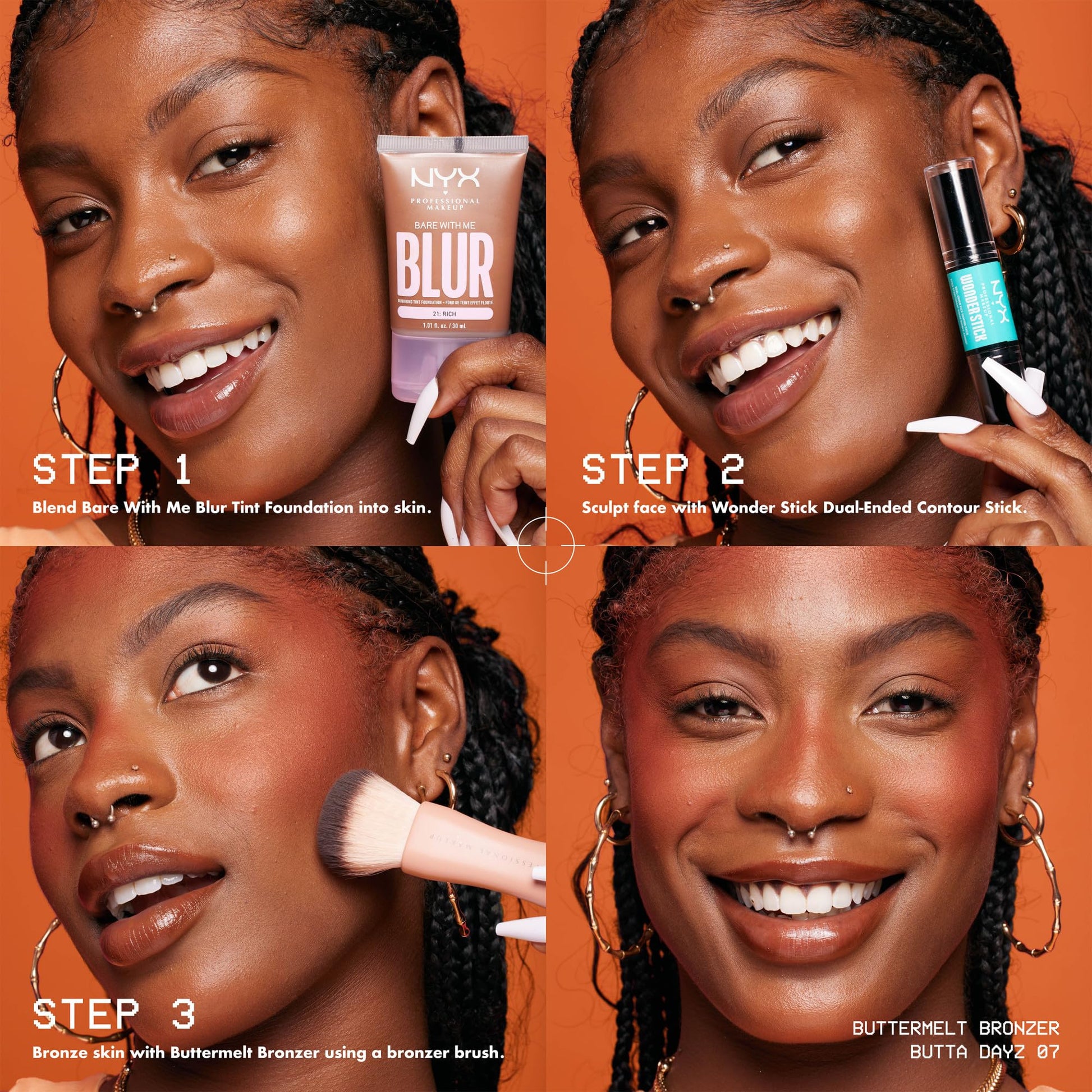 Swatch demonstration of the Deserve Butta shade on light medium skin.