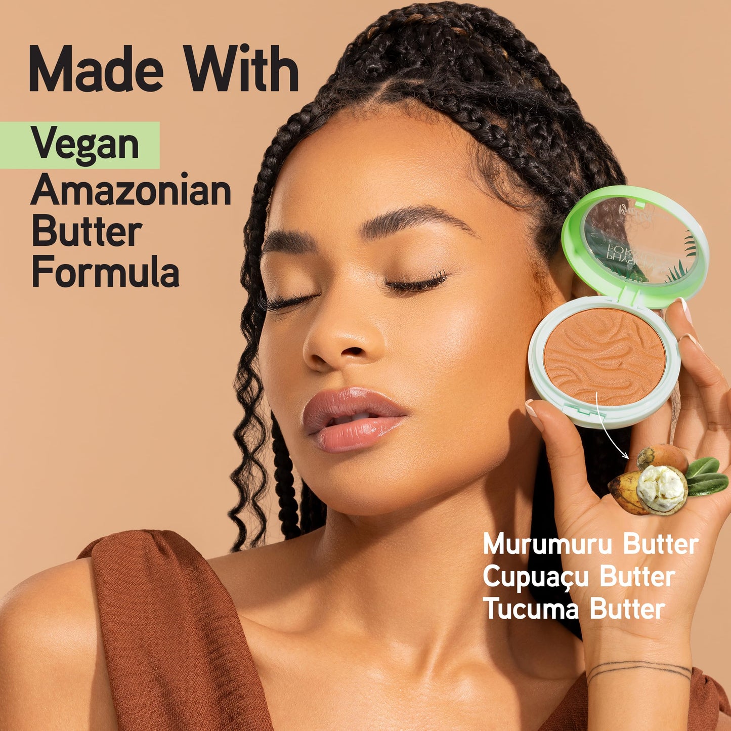 Physicians Formula Bronze shade swatch texture on dark and light skin tones