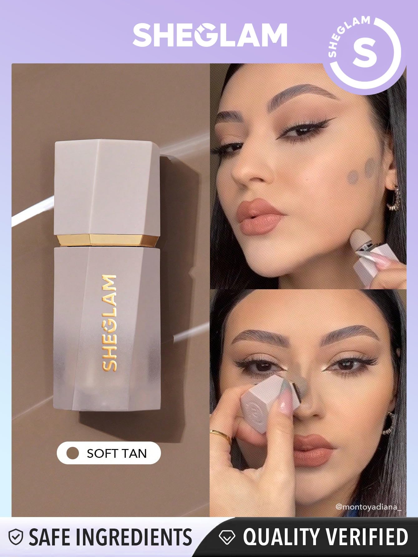 SHEGLAM Sun Sculpt Liquid Contour cushion sponge applicator close up view
