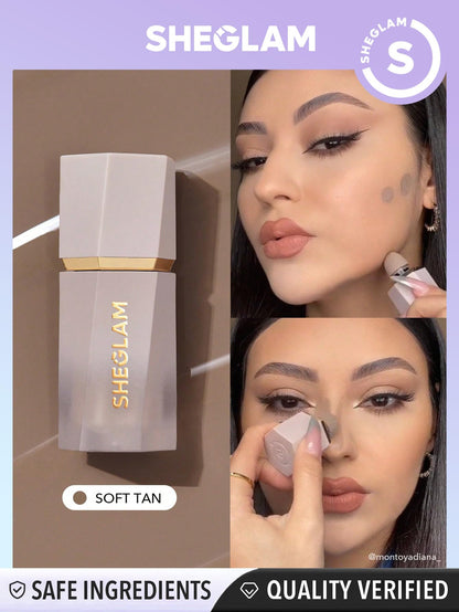 SHEGLAM Sun Sculpt Liquid Contour cushion sponge applicator close up view