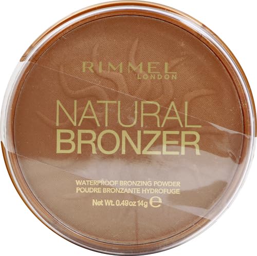 Rimmel London waterproof bronzing powder container open showing the ultra-fine pressed powder formula.