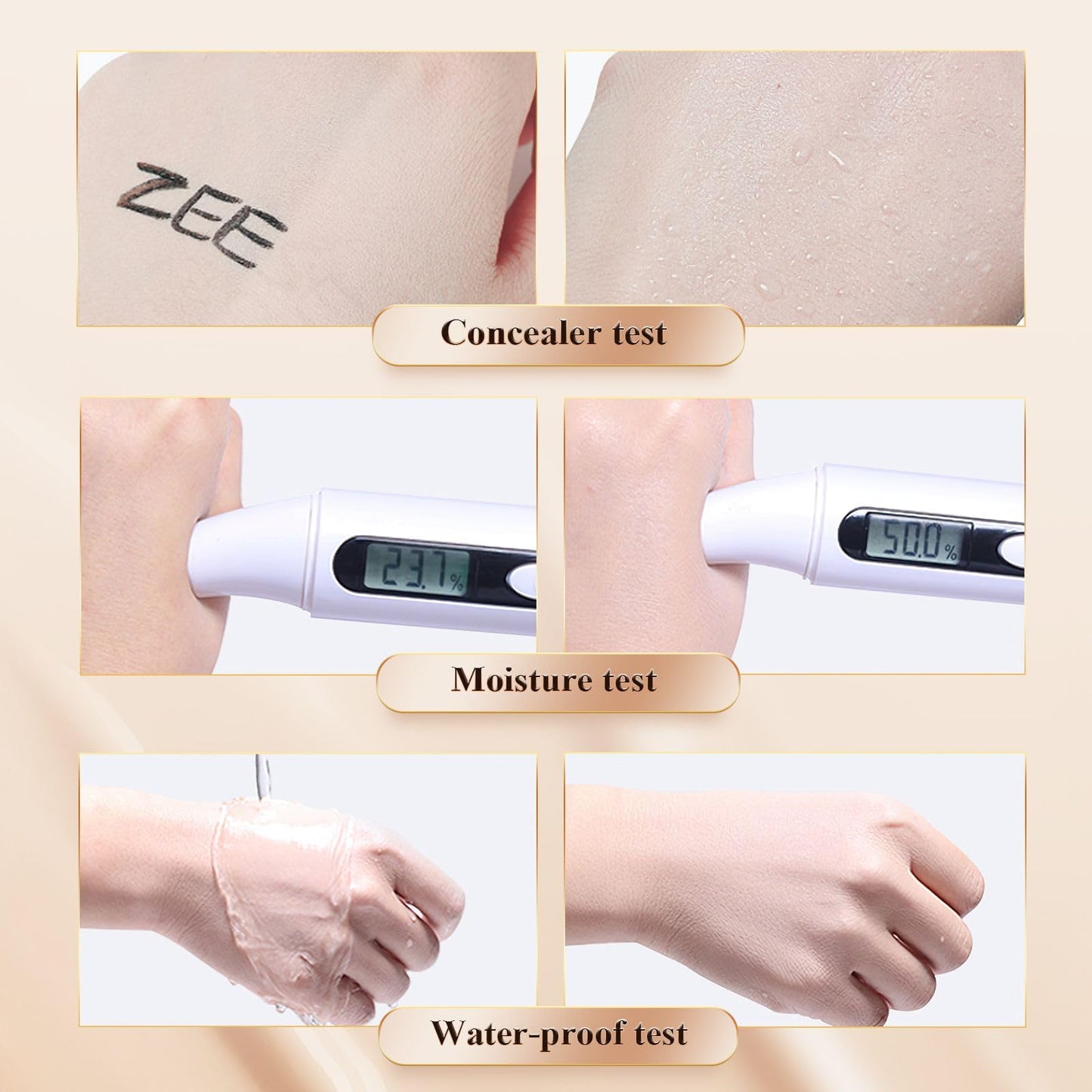 Buff Beige shade swatch of Oetuiow CC cream