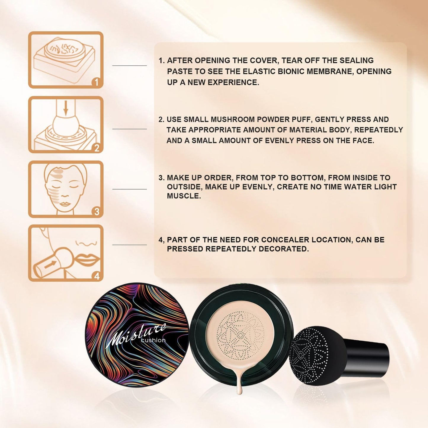 Full set of Oetuiow Mushroom Head Air Cushion CC Cream