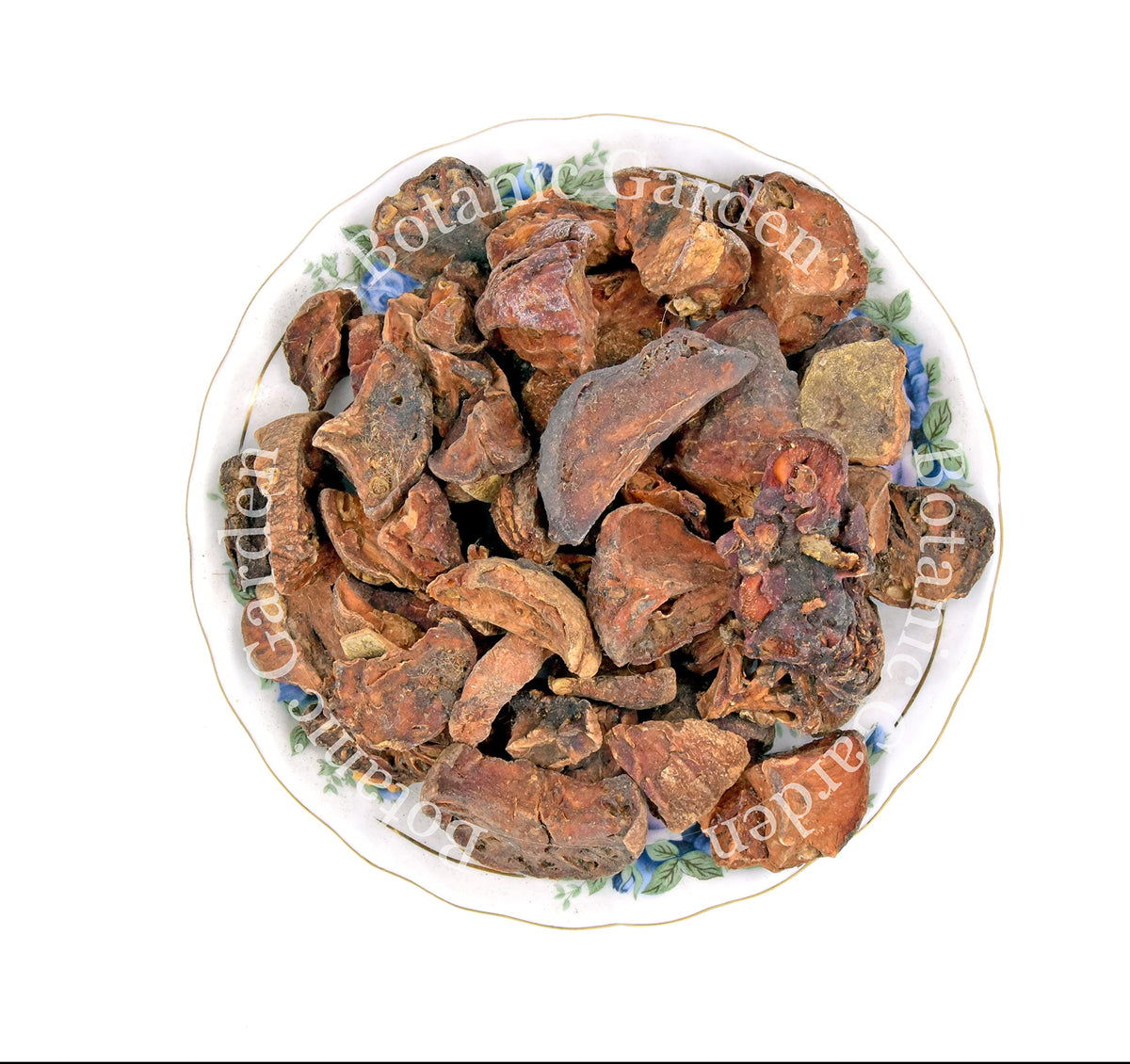 Dried raw bael fruit slices from Botanic Garden displayed outside the supplement bag.