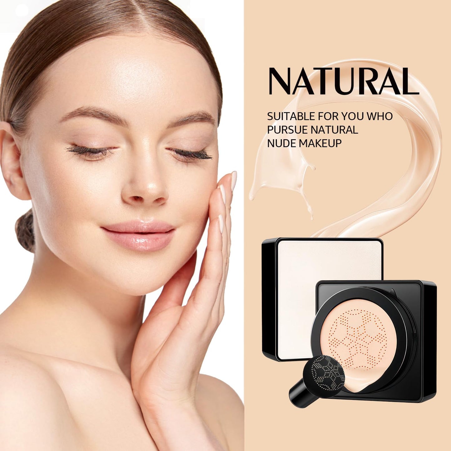 Side profile view of CC cream compact container