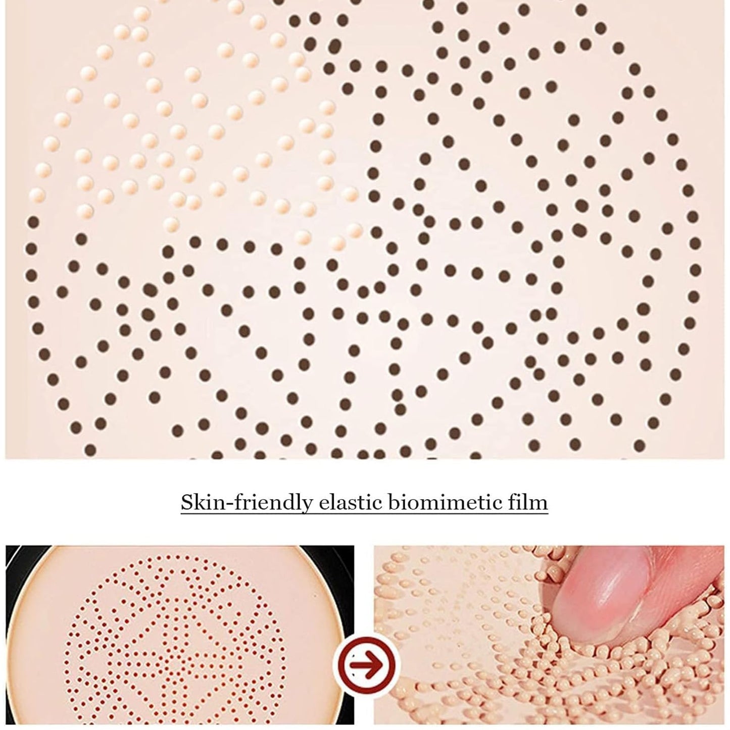 T-H-See CC cream cushion open showing bionic elastic film