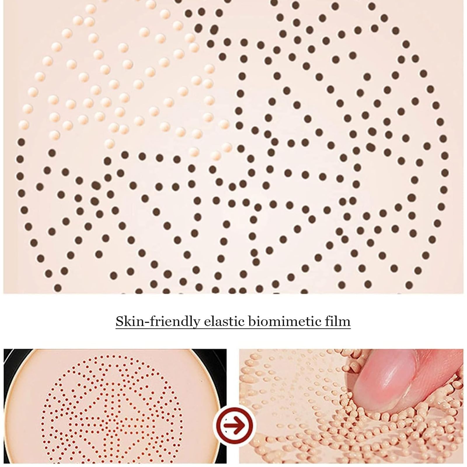 T-H-See CC cream cushion open showing bionic elastic film