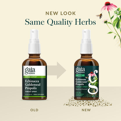 Gaia Herbs Echinacea Goldenseal Propolis spray for throat health