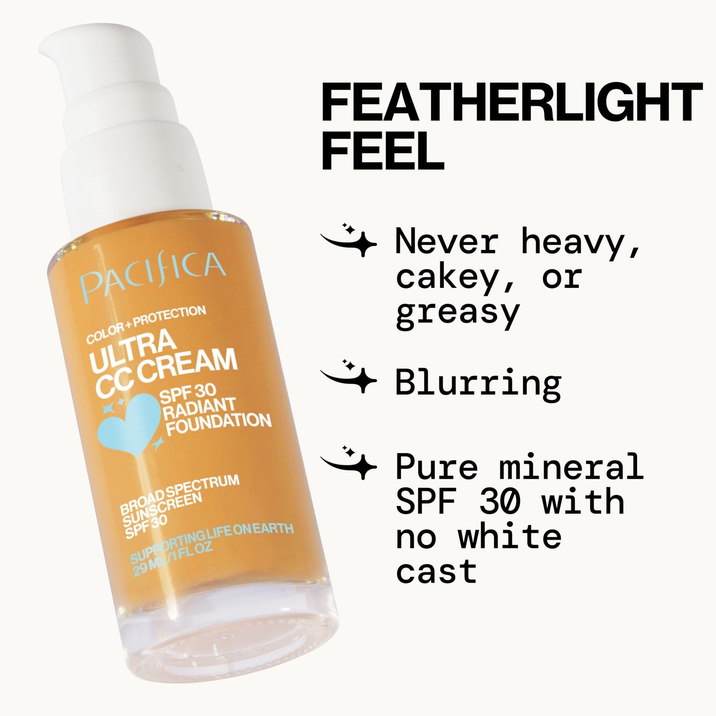 Side profile of Pacifica Ultra CC Cream bottle