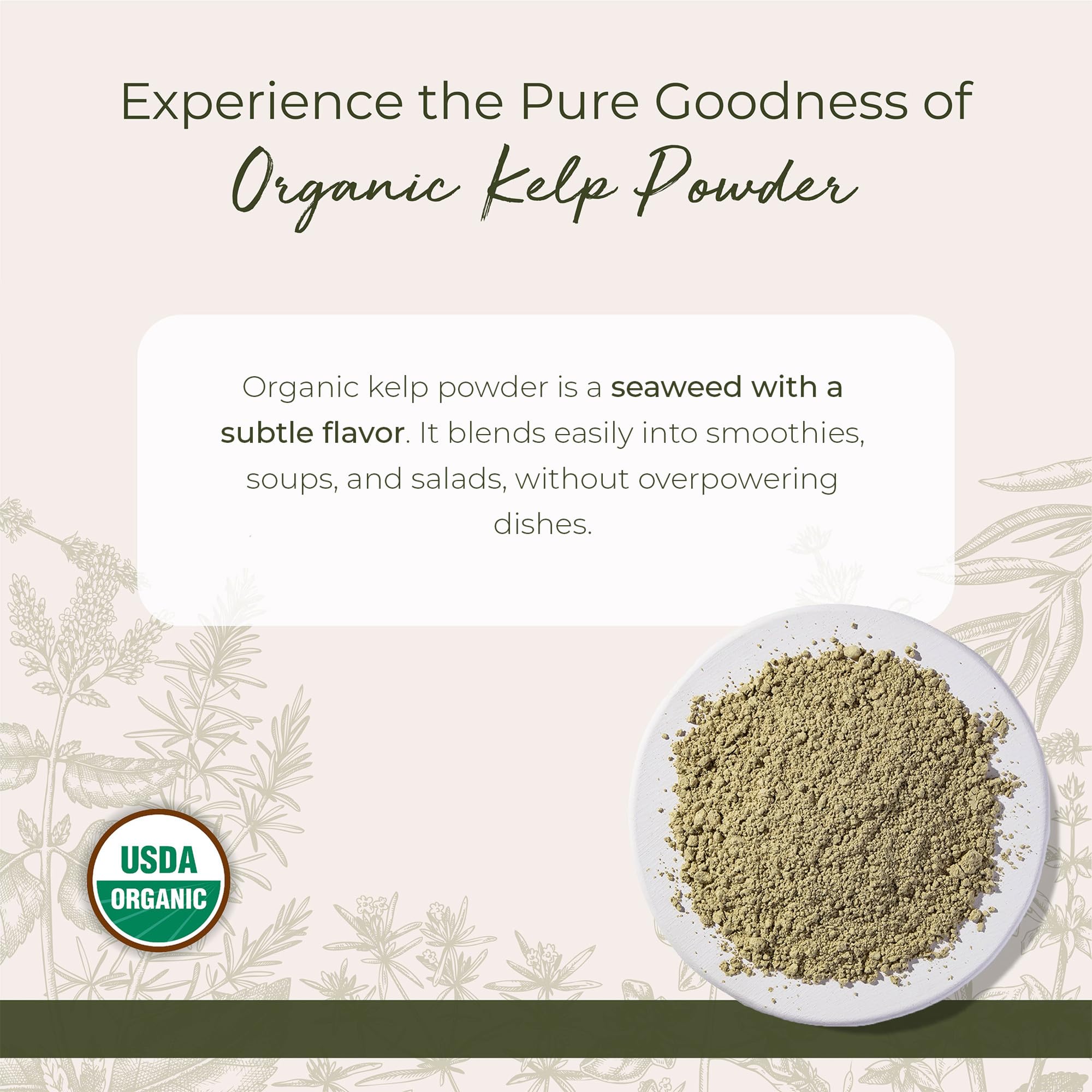 Starwest Botanicals Organic Kelp Powder packaging details and branding