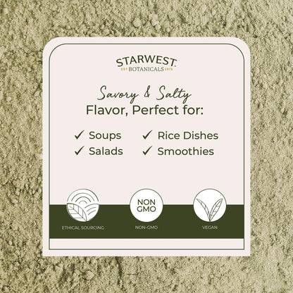 Texture of Starwest Botanicals Organic Kelp Powder close up