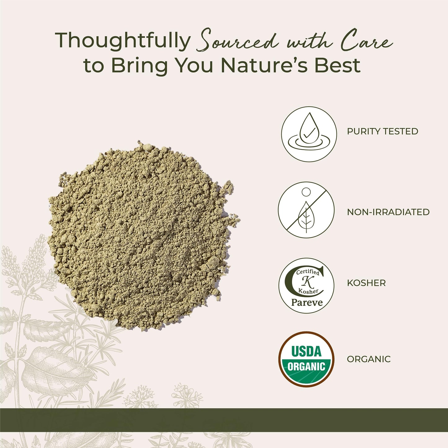 Organic seaweed supplement label and nutritional information