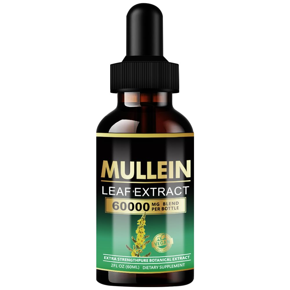 Ankuy Mullein Drops bottle next to a glass of water for usage