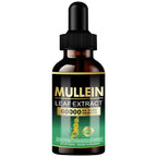 Ankuy Mullein Drops bottle next to a glass of water for usage