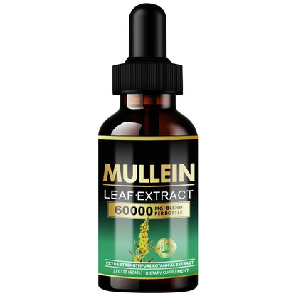 Ankuy Mullein Drops bottle next to a glass of water for usage
