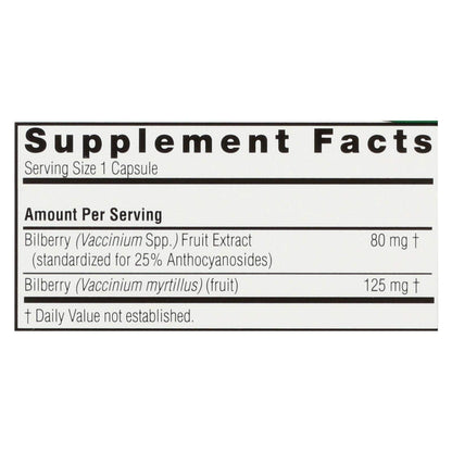 USA imported Nature's Answer vegan eye health capsules bottle showing gluten free certified logos.