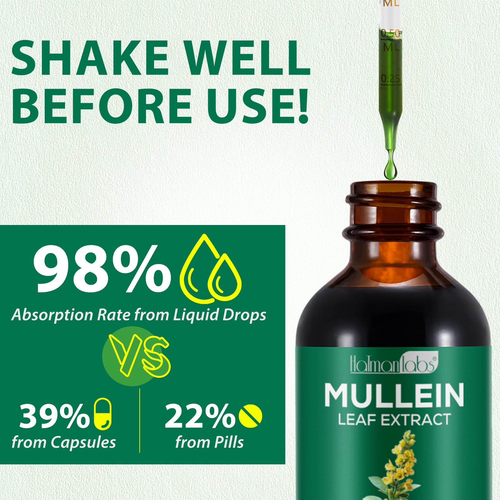 Vortexonix Mullein Leaf Extract 2.02 fluid ounces bottle