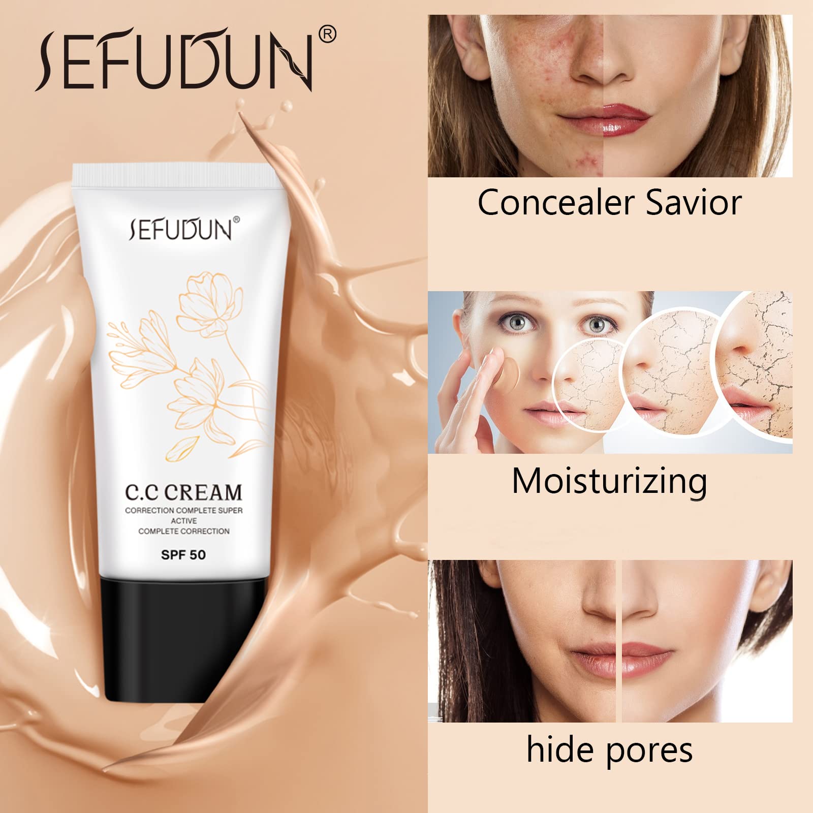 Nifeishi CC Cream application process for mature skin