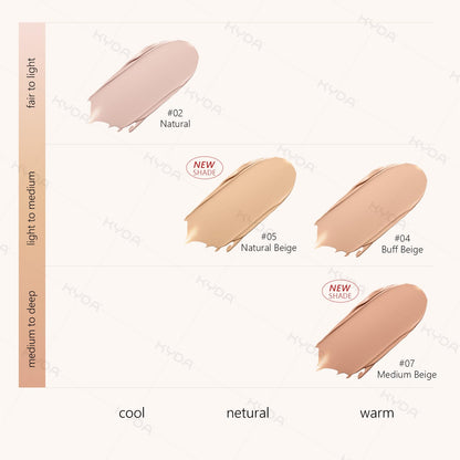 Hand holding mushroom puff applicator for cushion foundation