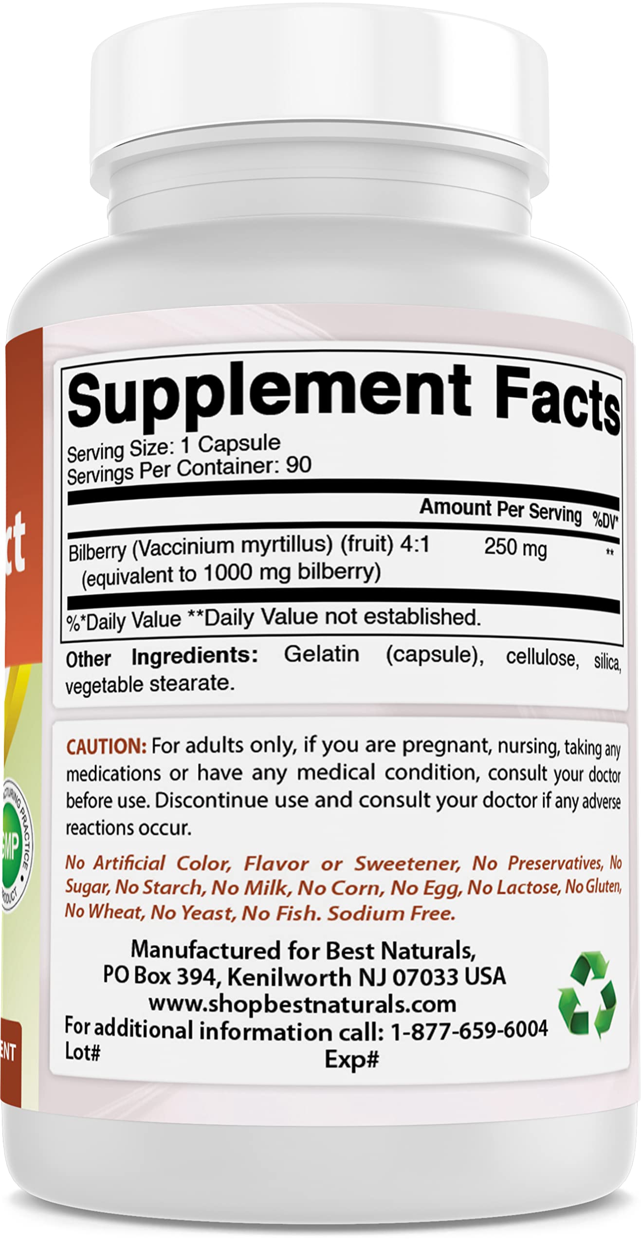 Best Naturals eye health supplement capsules bottles arranged on clean surface
