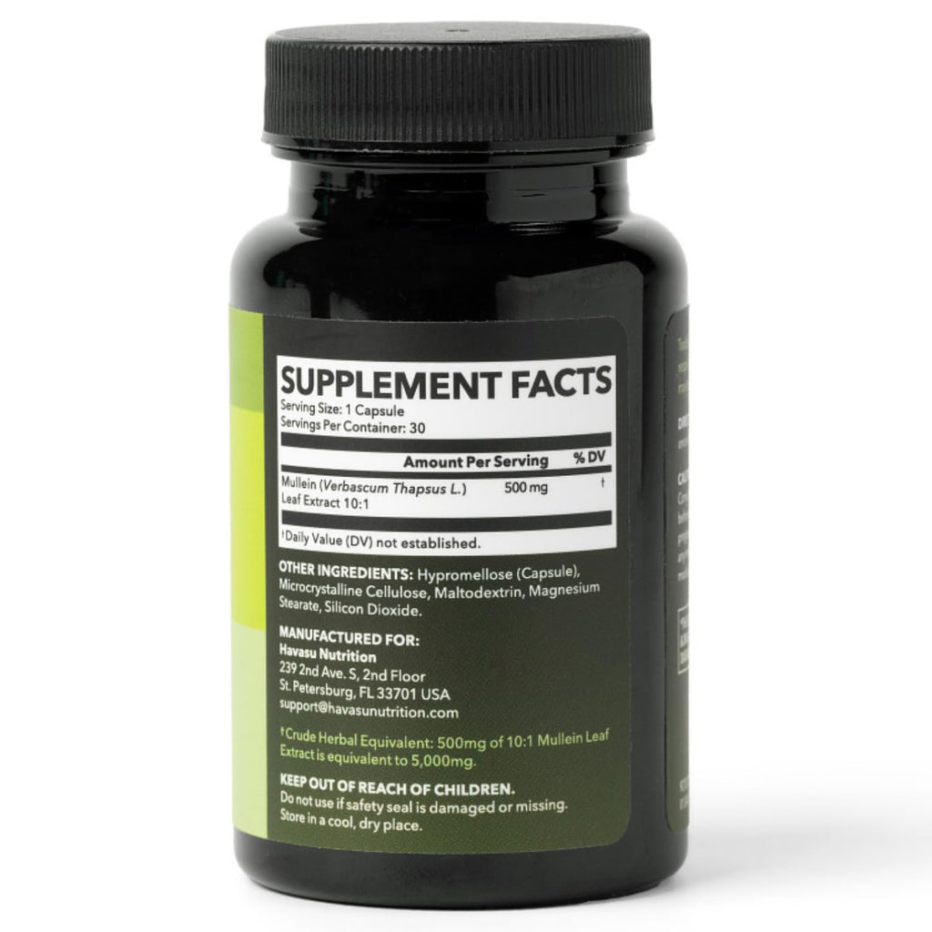 Havasu Nutrition respiratory support supplement label details