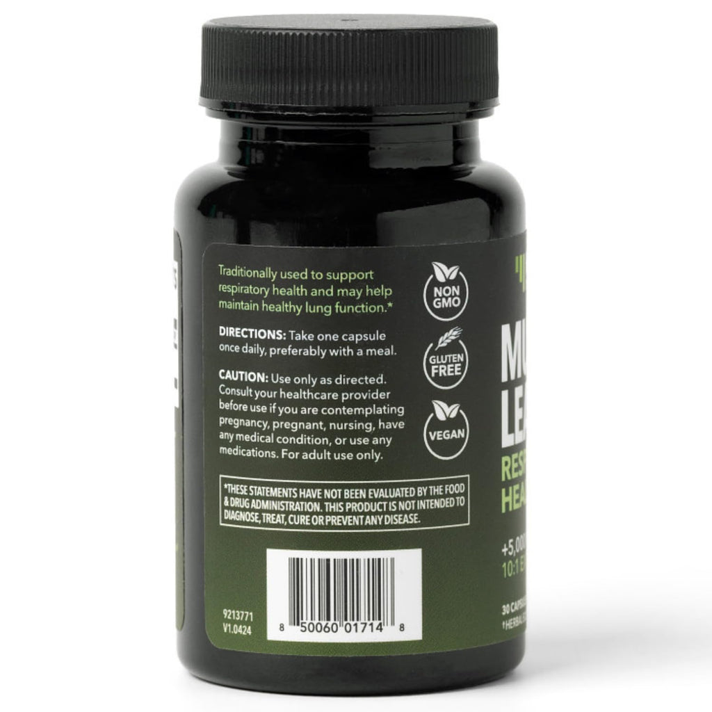 Side view of Havasu Nutrition Mullein Leaf herbal supplement bottle