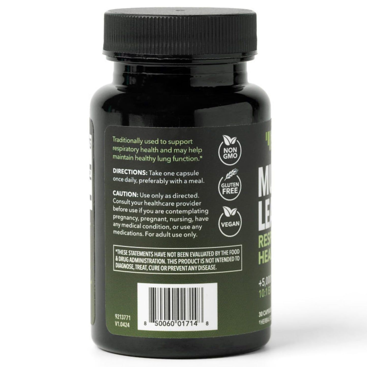 Side view of Havasu Nutrition Mullein Leaf herbal supplement bottle