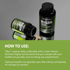 Back label of Havasu Nutrition Mullein Leaf 30 count bottle