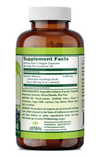 Herbal Secrets Bilberry 3600mg supplement facts label showing Swedish bilberry extract ingredients