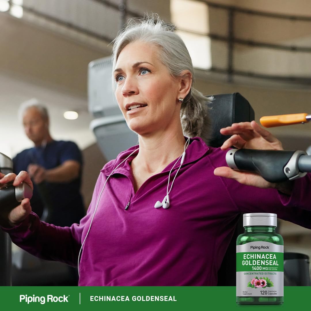 Top view of Piping Rock immune health supplement bottle