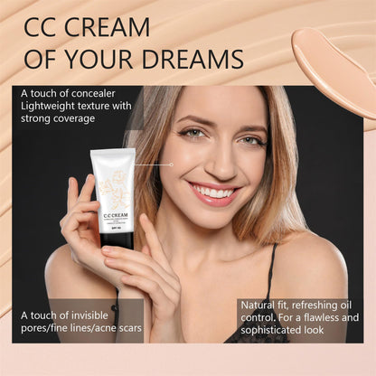 Model applying Cappuvini CC cream with foundation brush