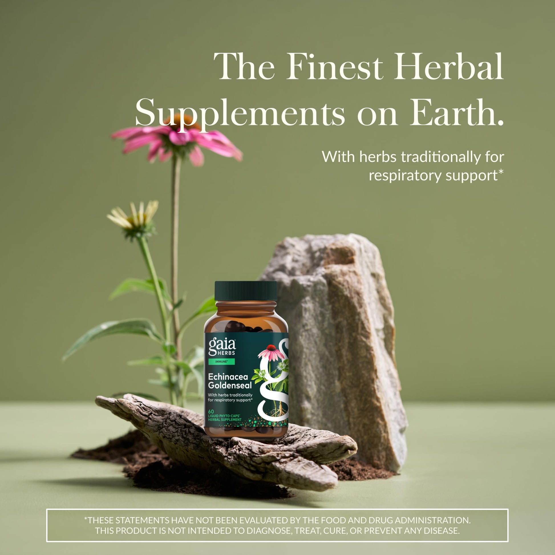 Close up of Gaia Herbs liquid phyto-caps label details
