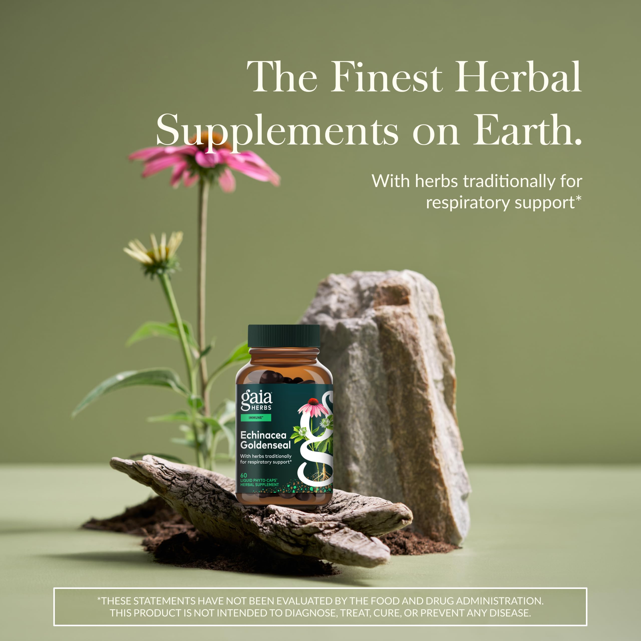 Close up of Gaia Herbs liquid phyto-caps label details