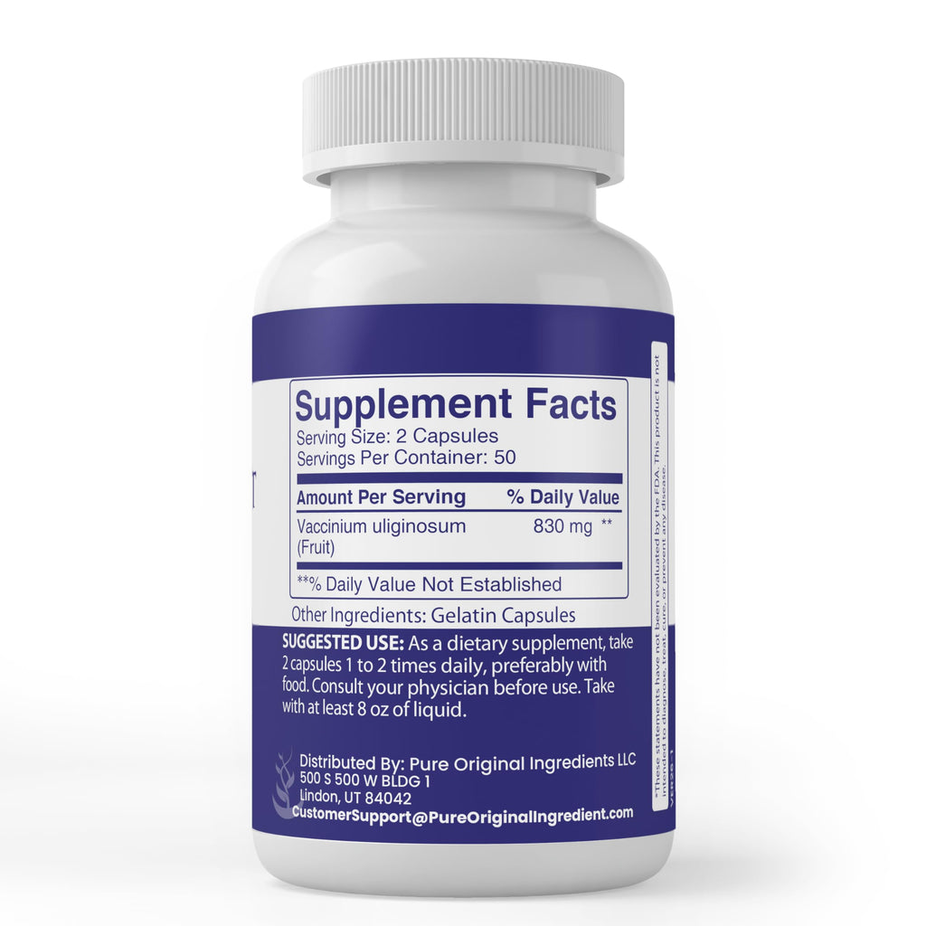 Authentic USA imported bilberry extract capsules for heart and vision health