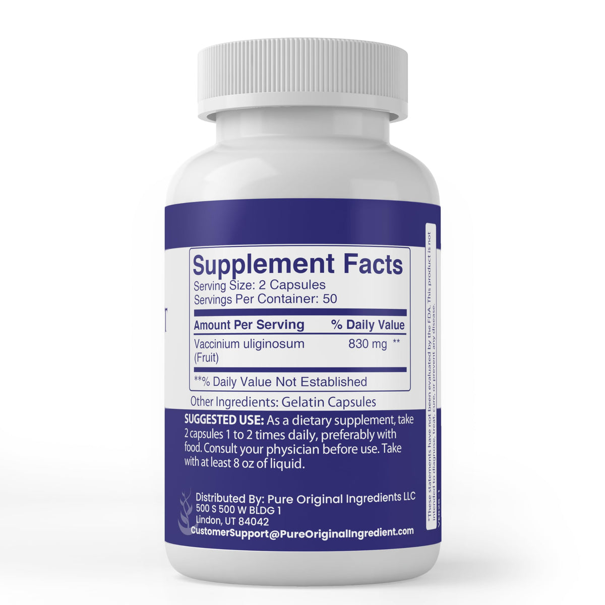 Authentic USA imported bilberry extract capsules for heart and vision health
