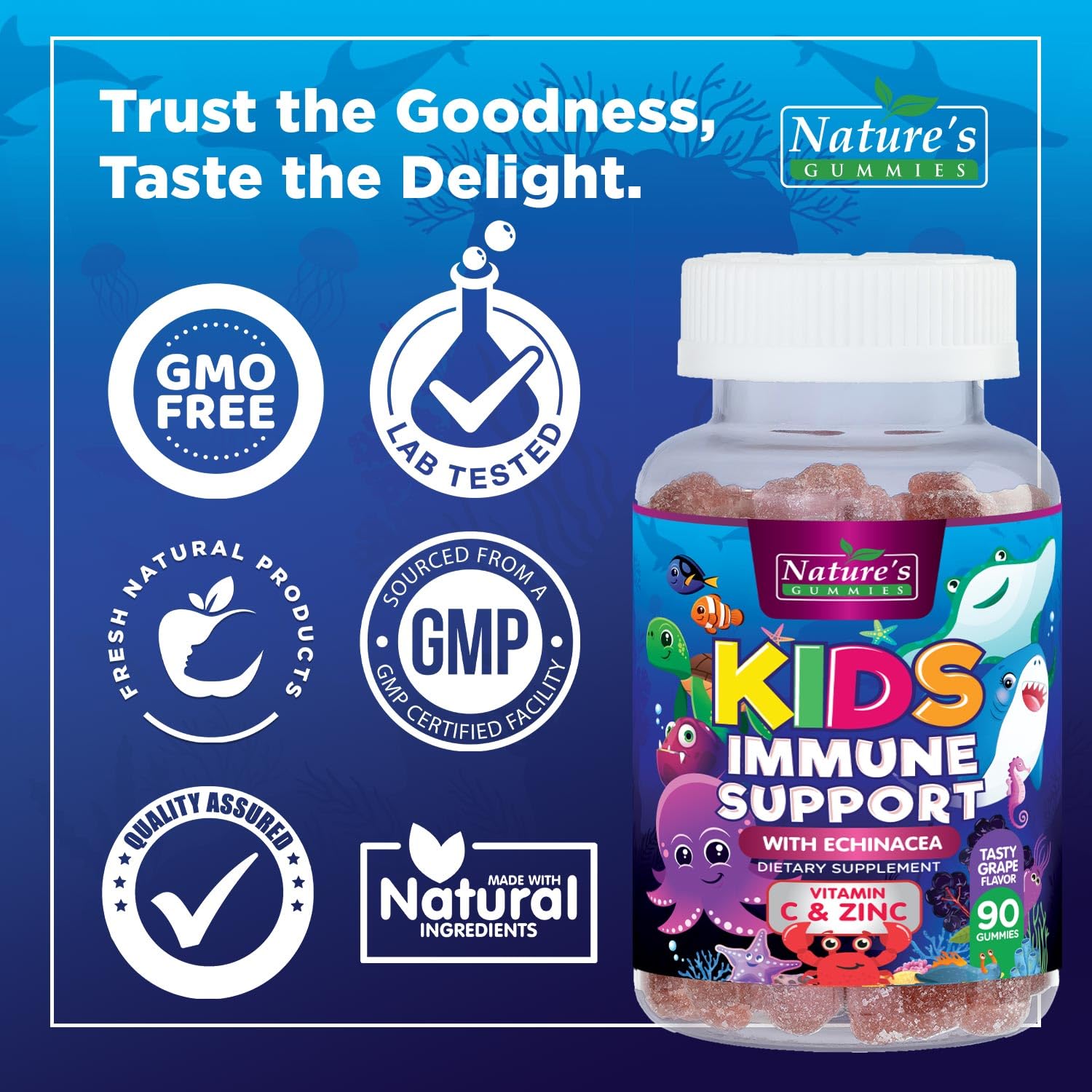 Close up of Natures Craft immune support gummy texture