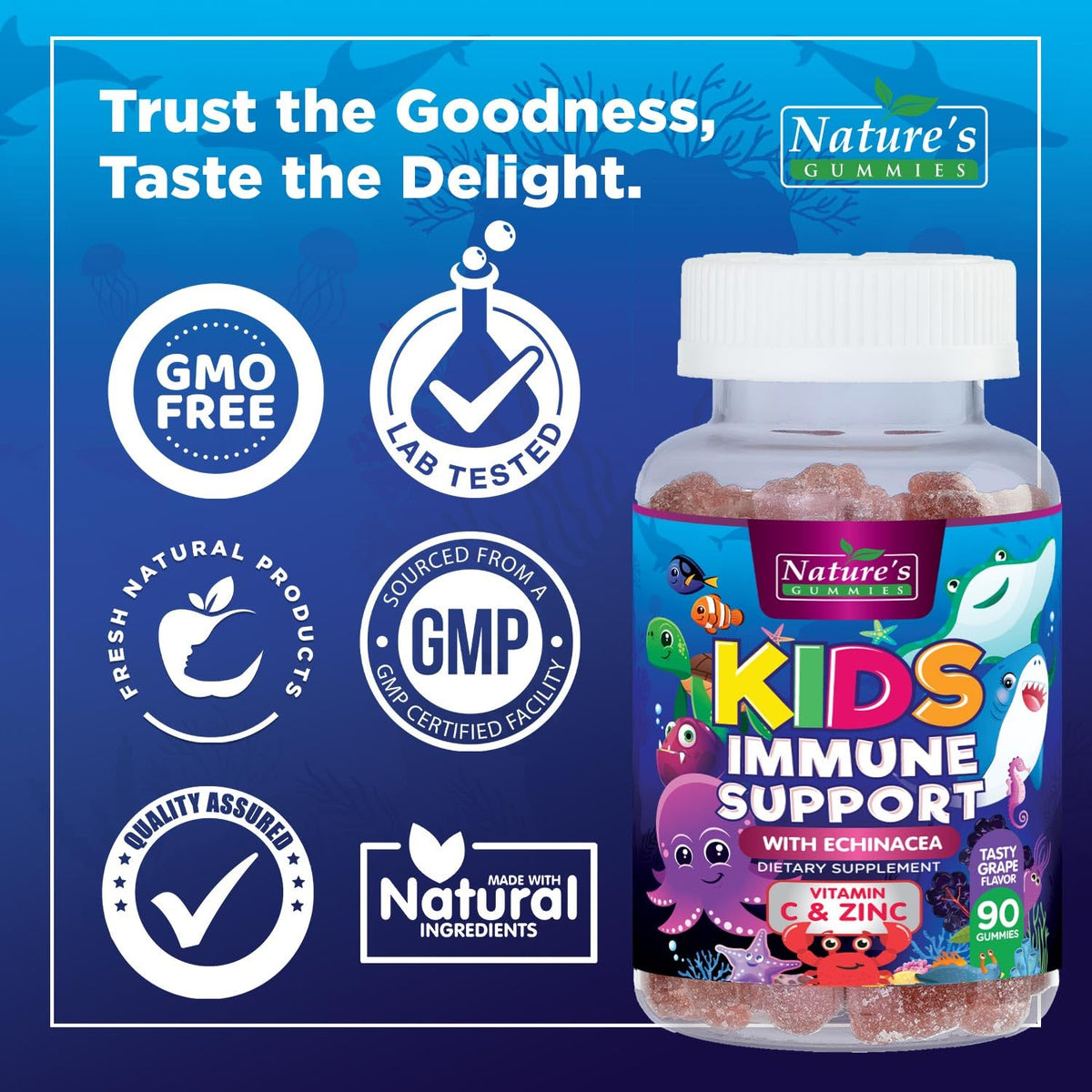 Close up of Natures Craft immune support gummy texture