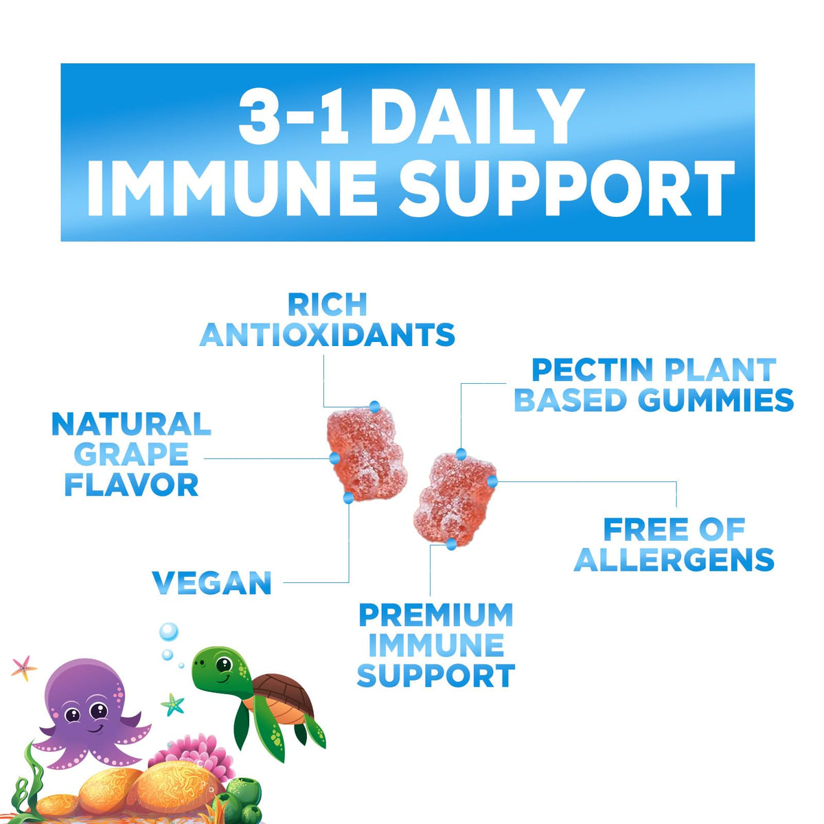 Natures Craft Kids Immune Support Gummies supplement facts