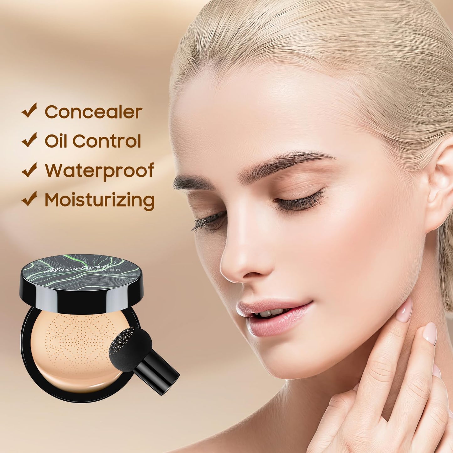Yasovigi mushroom head makeup sponge expanding and softening after being soaked in water