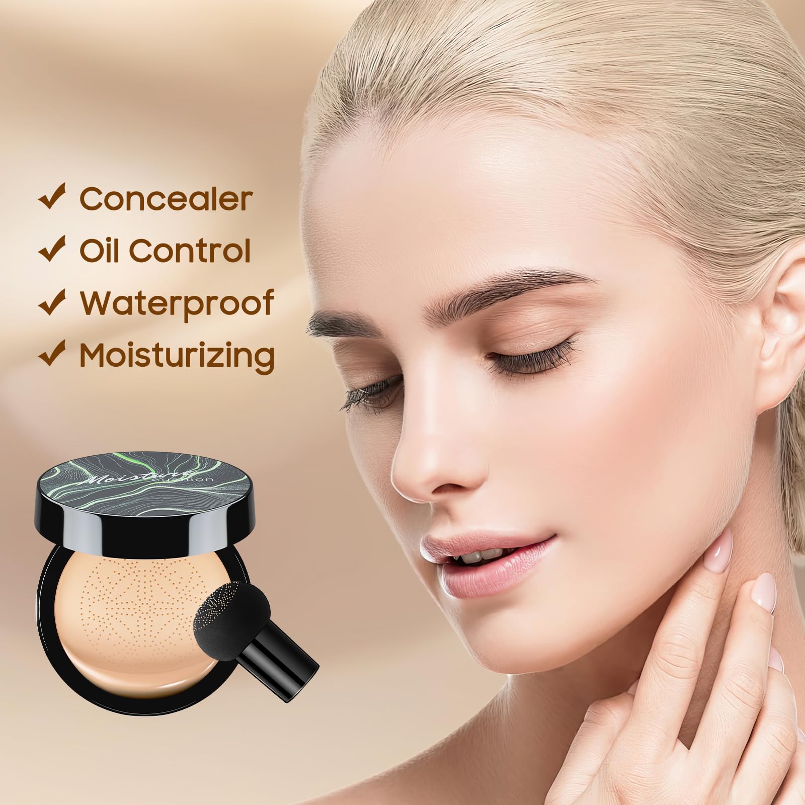 Yasovigi mushroom head makeup sponge expanding and softening after being soaked in water