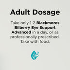 Blackmores Bilberry Eye Support 30 tablets bottle standing upright on clean background.