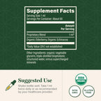 Organic Elderberry and Echinacea herbal extract label details