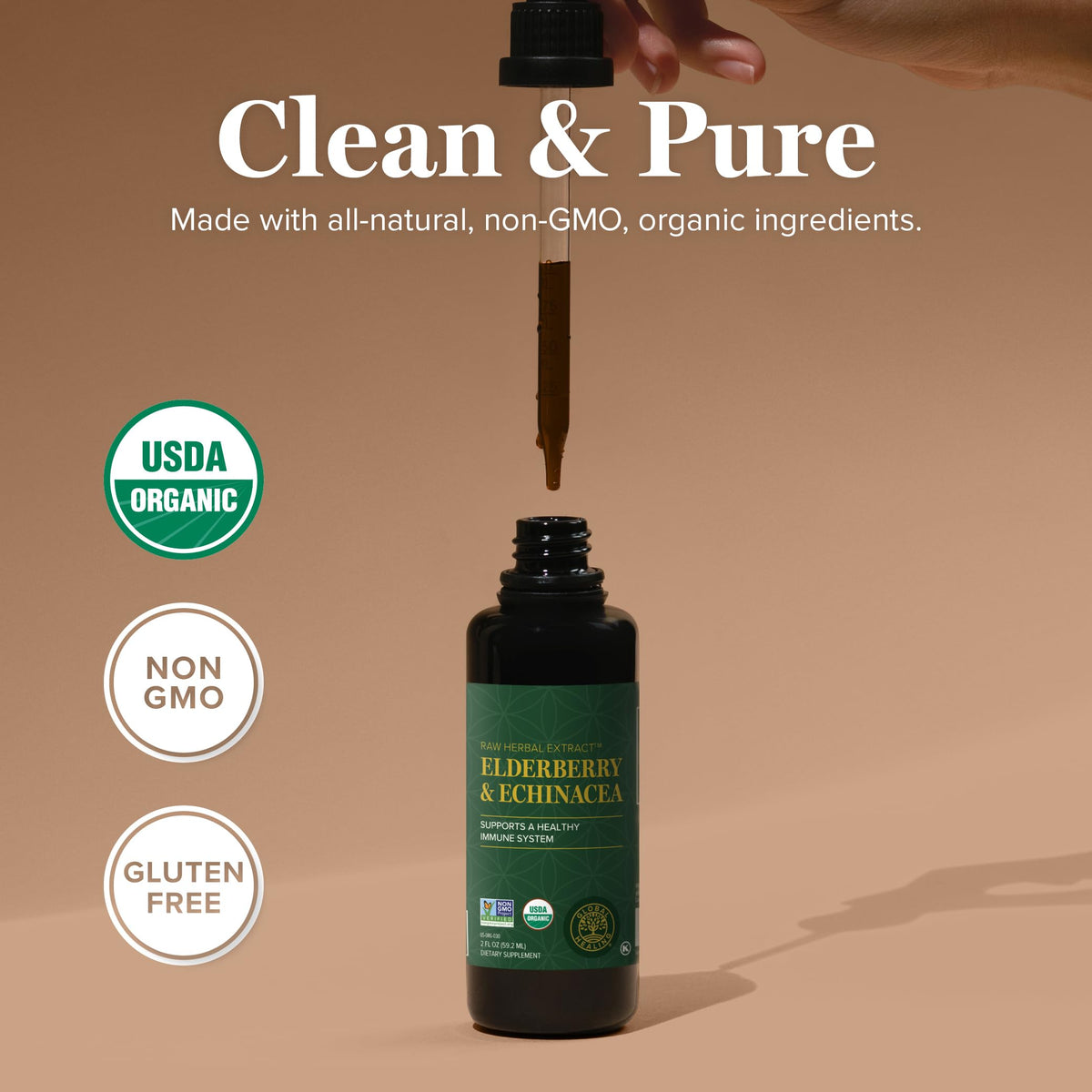 Global Healing USDA Organic certified liquid immune supplement