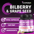 Civimuna 10-in-1 eye health formula supplement facts panel closeup