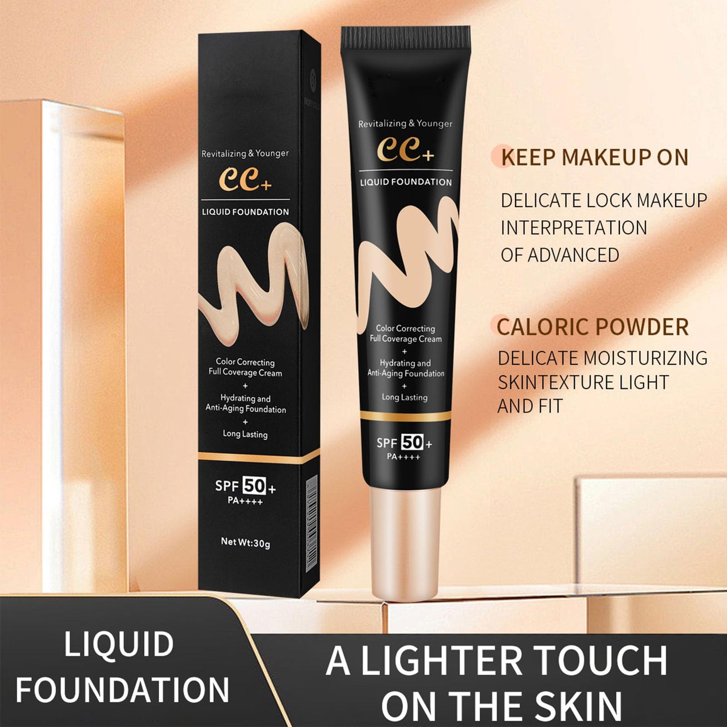 Model applying Laikme CC Cream for full coverage