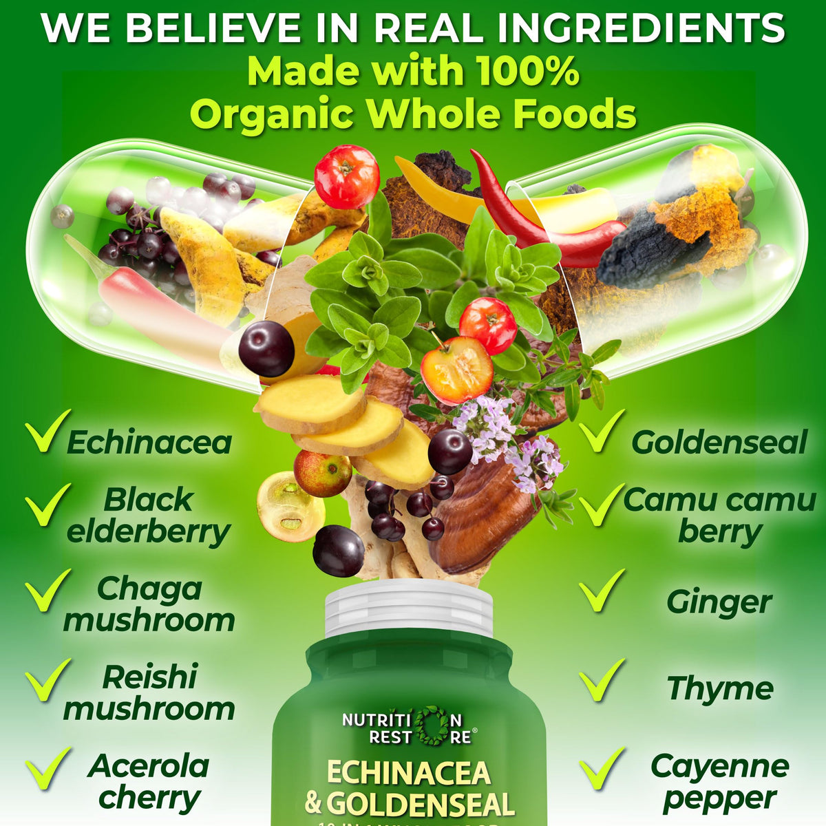 10-in-1 organic herbal blend capsule texture